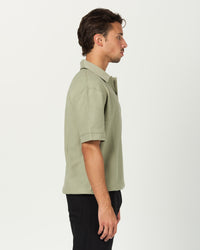 Mint Ribbed Polo Tee