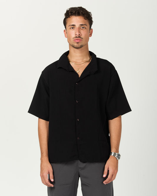 Black Pleated Shirt